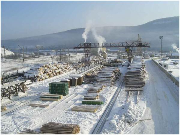 Лесоперерабатывающий завод в Восточной Сибири